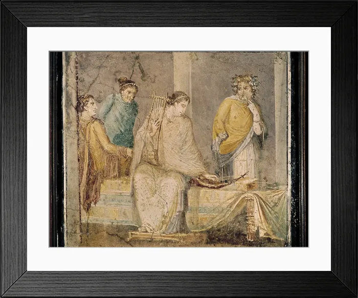 Framed Print : Zither Player from Stabia. Roman art. Early Empire. Fresco. ITALY. Naples. National Museum of Archaeology. AISA / Everett Collection**US SALES ONLY** Framed Print : Zither Player from Stabia. Roman art. Early Empire. Fresco. ITALY. Naples. National Museum of Archaeology. AISA / Everett Collection**US SALES ONLY**