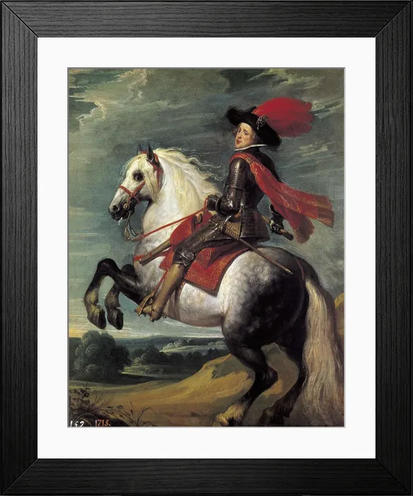 Framed Print : KESSEL I, Jan van, 'the Elder' (1626-1679). Philip IV on Horseback. ca. 1625. Represented when he was 20 years-old. Flemish art. Oil on wood. SPAIN. Madrid