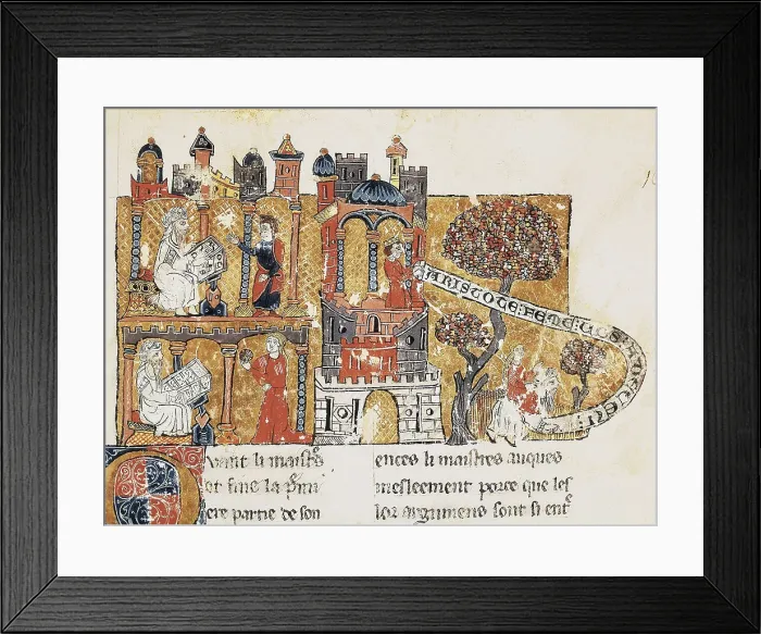 Framed Print : Page of Brunetto Latini's book 'Le Livre du Tresor' (The Book of the Treasures)
