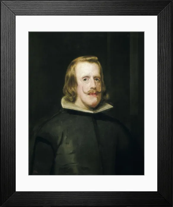 Framed Print : VELAZQUEZ, Diego Rodrguez de Silva (1599-1660). Portrait of Philip IV. 1652 - 1653. Bust portrait. Baroque art. Oil on canvas. AUSTRIA. Vienna