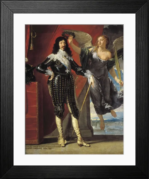 Framed Print : CHAMPAIGNE, Philippe de (1602-1674). Louis XIII being crowned by Victory (Louis XIII couronn par la Victoire). 1635. Classicism. Oil on canvas. FRANCE. Paris. Louvre Museum Framed Print : CHAMPAIGNE, Philippe de (1602-1674). Louis XIII being crowned by Victory (Louis XIII couronn par la Victoire). 1635. Classicism. Oil on canvas. FRANCE. Paris. Louvre Museum