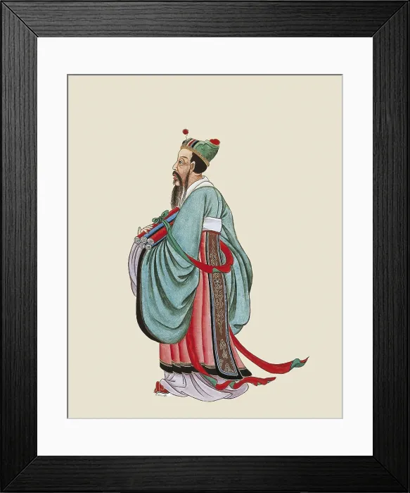 Framed Print : CONFUCIUS (551-479 BC). Portrait executed during the Qing Dynasty. Chinese art. Qin period. Gouache. FRANCE. Paris. National Library. AISA / Everett Collection**US SALES ONLY**