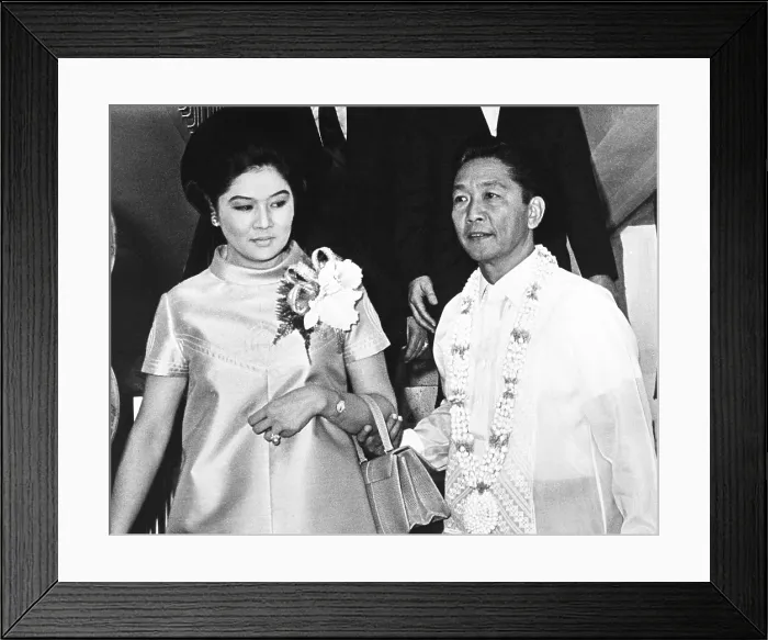 Framed Print : President Ferdinand Marcos of the Philippines and his wife in Imelda Romualcez Marcos. April 15, 1969 Framed Print : President Ferdinand Marcos of the Philippines and his wife in Imelda Romualcez Marcos. April 15, 1969