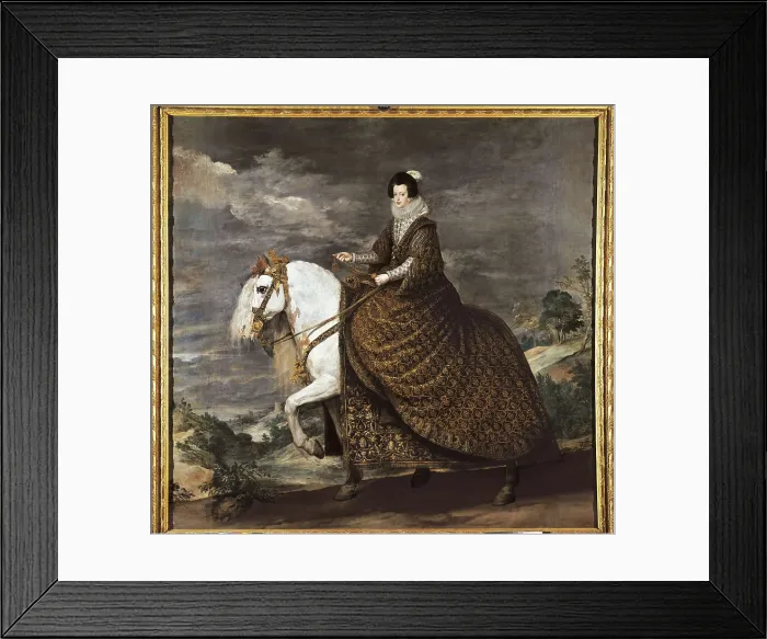 Framed Print : VELAZQUEZ, Diego Rodrguez de Silva (1599-1660). Equestrian portrait of Elizabeth of France. 1635. Baroque art. Oil on canvas. SPAIN. Madrid. Prado Museum