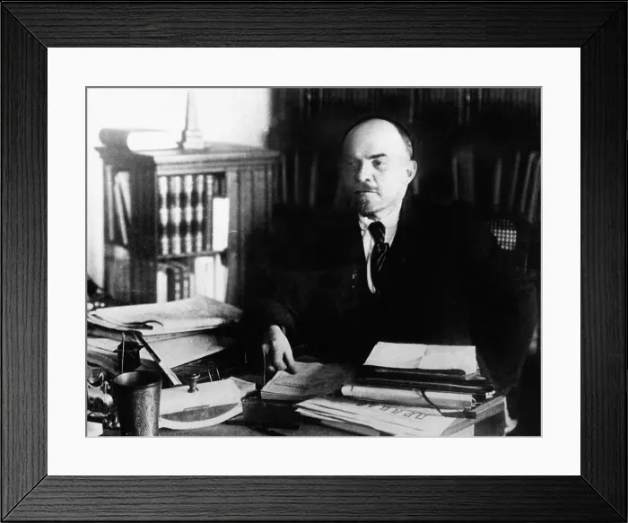 Framed Print : Vladimir Lenin, at his desk between 1920 to 1922. He was the head of the government of Revolutionary Russia from 1917 until his death in 1924. (CSU_2015_11_1691) Framed Print : Vladimir Lenin, at his desk between 1920 to 1922. He was the head of the government of Revolutionary Russia from 1917 until his death in 1924. (CSU_2015_11_1691)
