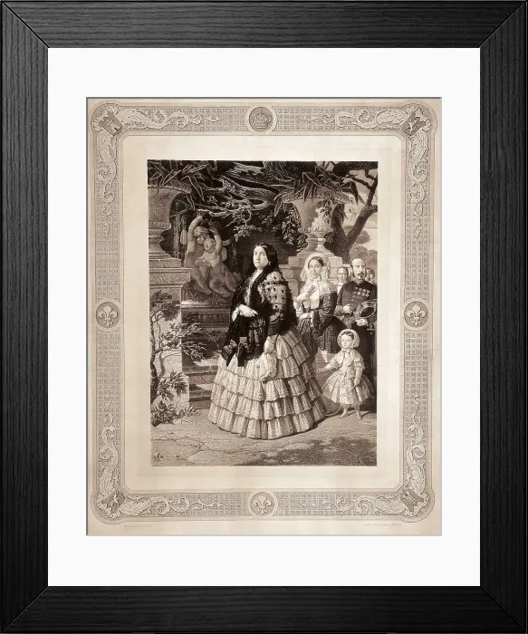 Framed Print : Spain (19th c.). The queen Isabel II with his daughter Isabel de Borbn, Princess of Asturias. Litography. SPAIN. Madrid. Municipal Museum. AISA / Everett Collection**US SALES ONLY**