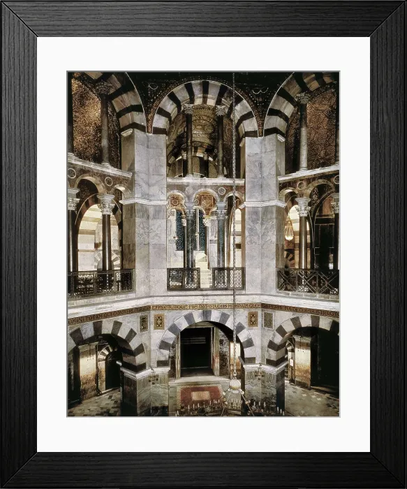 Framed Print : METZ, Eudes de(8th c.). Palatine Chapel of Charlemagne. GERMANY. Aachen. Palatine Chapel of Charlemagne. Carolingian art. Architecture. AISA / Everett Collection**US SALES ONLY**