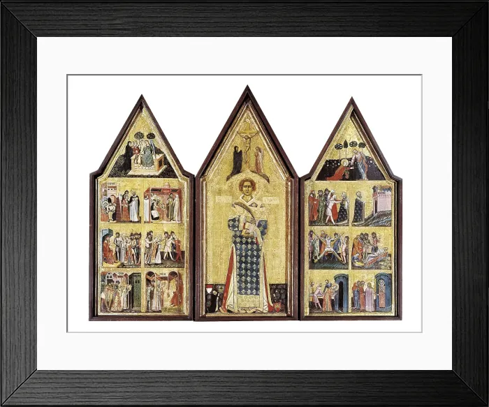 Framed Print : AISA / Everett Collection ESTOPIAN, Master of (14th century). Triptych of Saint Vincent. 1349 - 1369