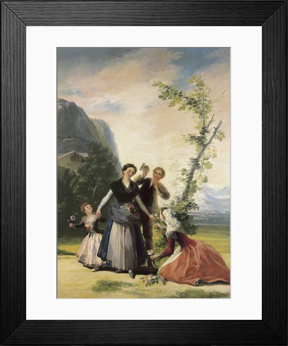 Framed Print : GOYA Y LUCIENTES, Francisco de (1746-1828). The Florists or Spring. ca. 1786