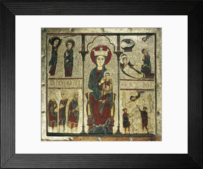 Framed Print : JOAN, called 'Maestro Joan' (13th century). Altar Frontal from Rigatell. 2nd half s.XIII. Tempera on wood with stucco reliefs. Romanesque art. Tempera on wood. SPAIN Framed Print : JOAN, called 'Maestro Joan' (13th century). Altar Frontal from Rigatell. 2nd half s.XIII. Tempera on wood with stucco reliefs. Romanesque art. Tempera on wood. SPAIN
