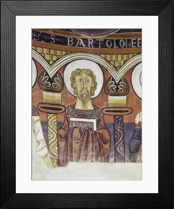 Framed Print : AISA / Everett Collection SANT CLIMENT DE TALL, Master of (12th century). Church of Sant Climent in Tall. Paintings in the central apse. c. 1123. Detail of St. Bartholomew