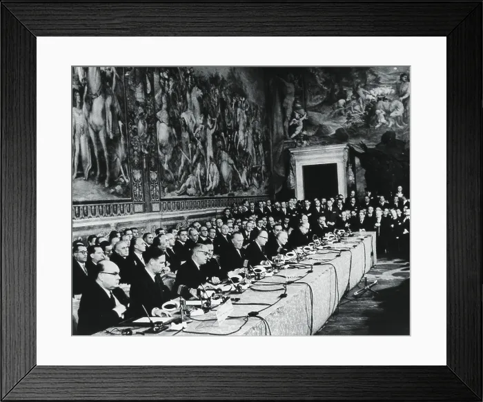 Framed Print : ITALY. Rome. Treaty of Rome (25th March 1957)