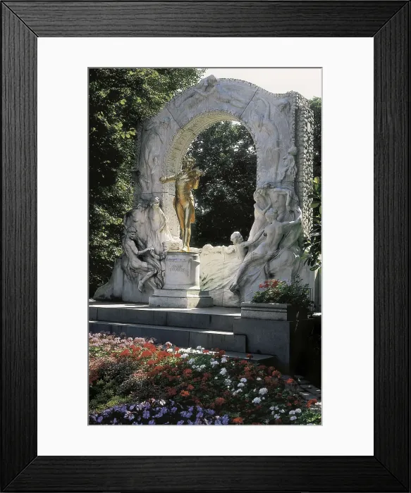 Framed Print : Strauss, Johann, The Younger (1825-1899). Monument to Johan Strauss in Stadt Park. Sculpture. AUSTRIA. VIENNA. Vienna. City Park. AISA / Everett Collection**US SALES ONLY**