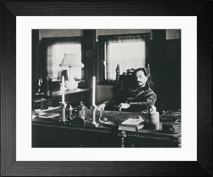 Framed Print : ANDREIEV, Leonid Nikolievich (1871-1919). Portrait of Andreyev at his office. AISA / Everett Collection**US SALES ONLY**