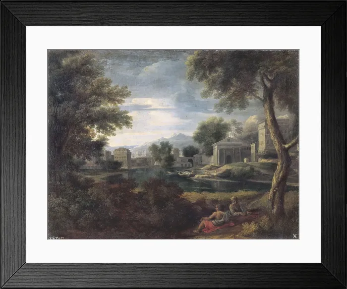 Framed Print : LEMAIRE, Jean (1597-1659). Landscape. 1st half 17th c. Formerly attributed to Nicolas Poussin. Classicism. Oil on canvas. SPAIN. Madrid. Prado Museum Framed Print : LEMAIRE, Jean (1597-1659). Landscape. 1st half 17th c. Formerly attributed to Nicolas Poussin. Classicism. Oil on canvas. SPAIN. Madrid. Prado Museum