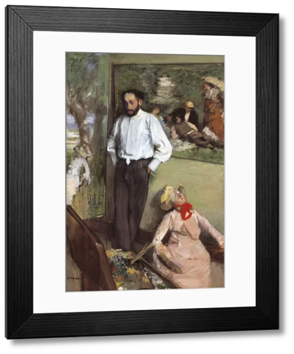 Framed Print : DEGAS, Edgar (1834-1917). Portrait of Henri Michel-Levy in his studio. 1879. Impressionism. Oil on canvas. PORTUGAL. Lisbon