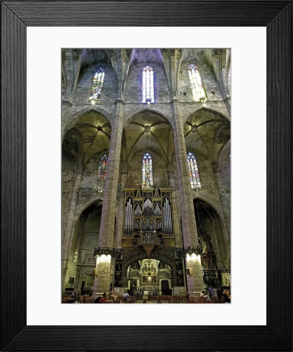 Framed Print : Palma de Majora Cathedral. ca. 1230-1613. SPAIN. Palma de Mallorca. Cathedral of St. Mary. Organ. Gothic art. Architecture