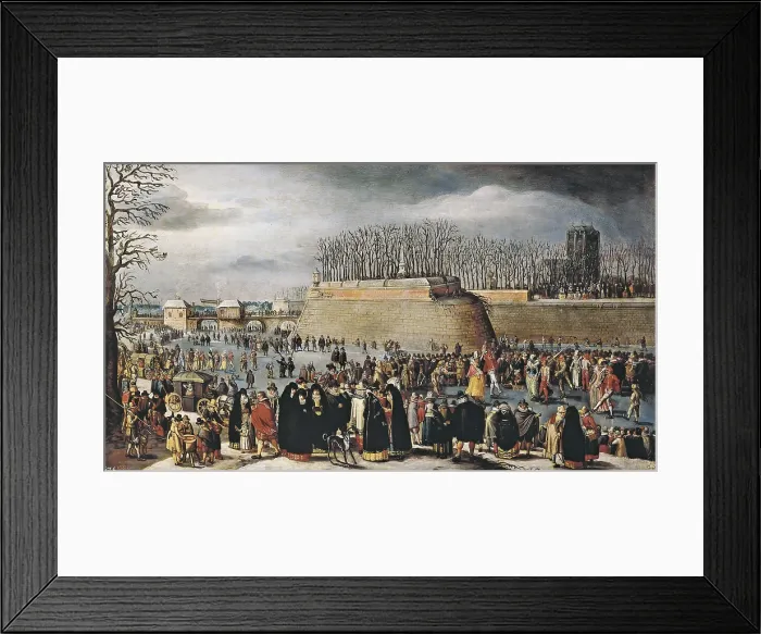 Framed Print : ALSLOOT, Denis van (1570-1626). Skating during Carnival. beg. 17th c. In Antwerpen, Belgium, several musical groups marching outside the fortifications. Flemish art. Oil on wood Framed Print : ALSLOOT, Denis van (1570-1626). Skating during Carnival. beg. 17th c. In Antwerpen, Belgium, several musical groups marching outside the fortifications. Flemish art. Oil on wood