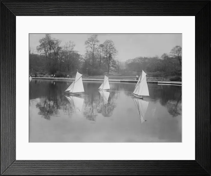 Framed Print : New York City, toy yacht race in Central Park, circa 1910s