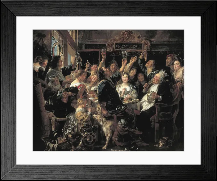Framed Print : JORDAENS, Jacob (1593-1678). The Feast of the Bean King. ca. 1656. This work shows an ancient custom of some catholic countries in Europe, the celebration of the Epiphany Framed Print : JORDAENS, Jacob (1593-1678). The Feast of the Bean King. ca. 1656. This work shows an ancient custom of some catholic countries in Europe, the celebration of the Epiphany
