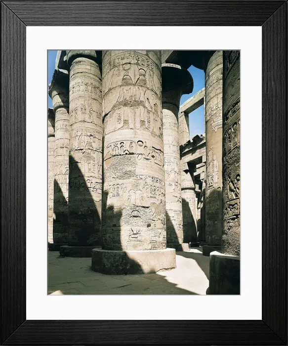 Framed Print : Great Temple of Amon-Re. 16th-4th c. BC. EGYPT. Karnak. Thebes. Temple of Amon - Ra. Hypostyle Hall