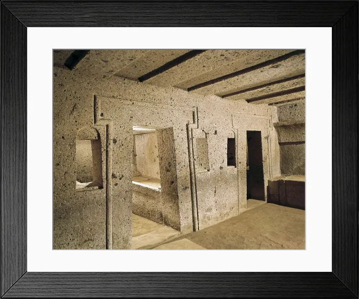 Framed Print : Cornice Tomb. 6th c. BC. ITALY. Cerveteri. Banditaccia Necropolis. Etruscan art. Architecture. AISA / Everett Collection**US SALES ONLY**