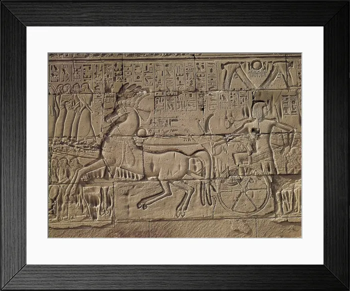 Framed Print : Great Temple of Amon-Re. 16th-4th c. BC. EGYPT. Karnak. Thebes. Temple of Amon - Ra. Military scene