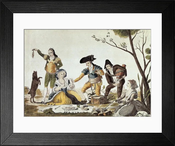 Framed Print : Madrilenian scenes. 18th c. Spanish anonymous. Engraving. SPAIN. Madrid. Municipal Museum. AISA / Everett Collection**US SALES ONLY**