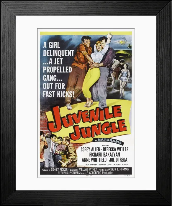 Framed Print : JUVENILE JUNGLE, US poster art, 1958