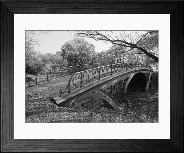 Framed Print : New York City, Central Park's Gothic Arch, view from pedestrian path level looking southeast, photograph by Jet Lowe, circa 1980s