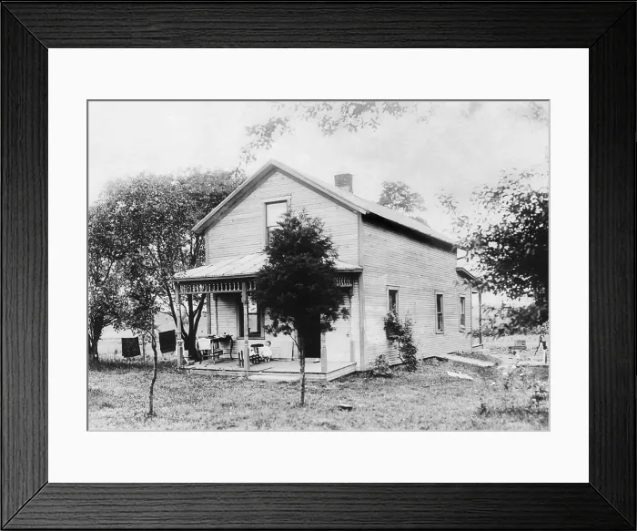 Framed Print : President Warren Harding's birthplace in Blooming Grove, Ohio. Ca. 1880. (CSU_2015_11_1471)