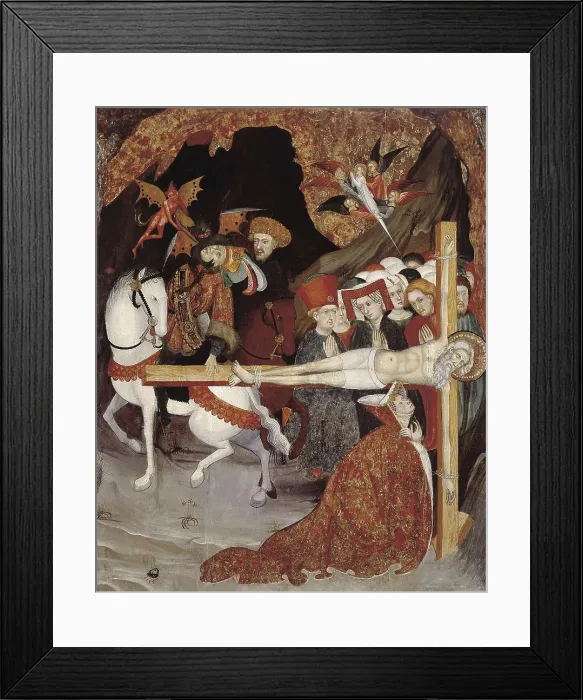 Framed Print : BORRASSA, Llus (1360-1425). Crucifixion of Saint Andrew. 1416-1418. International gothic. Tempera on wood. SPAIN. Vic. Vic Episcopal Museum. Proc: SPAIN. Gurb Framed Print : BORRASSA, Llus (1360-1425). Crucifixion of Saint Andrew. 1416-1418. International gothic. Tempera on wood. SPAIN. Vic. Vic Episcopal Museum. Proc: SPAIN. Gurb