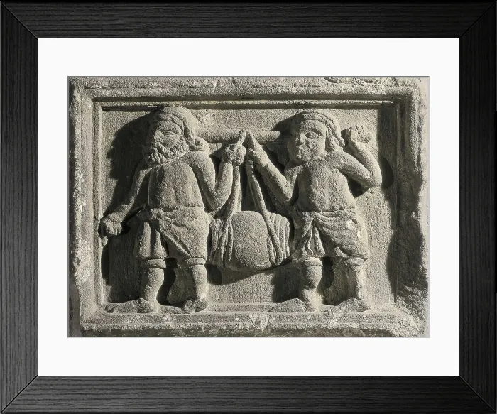 Framed Print : SPAIN. Barcelona. Church of Santa Mara del Mar. Bootmakers. Relief on rock. AISA / Everett Collection**US SALES ONLY**