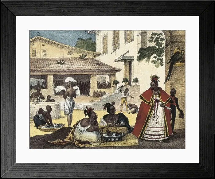 Framed Print : DEBRET, Jean Baptiste (1768-1848). A Colourful and Historic Journey to Brazil. 1839. Guarani women. Litography. FRANCE. Paris. National Library