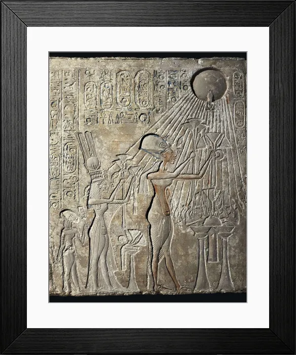 Framed Print : Akhenaten and his Family to the Aten. ca. 1362 BC. Relief in alabaster. Egyptian art. New Kingdom. Relief on rock. EGYPT. Cairo. Egyptian Museum. Proc: EGYPT. Amarna Framed Print : Akhenaten and his Family to the Aten. ca. 1362 BC. Relief in alabaster. Egyptian art. New Kingdom. Relief on rock. EGYPT. Cairo. Egyptian Museum. Proc: EGYPT. Amarna