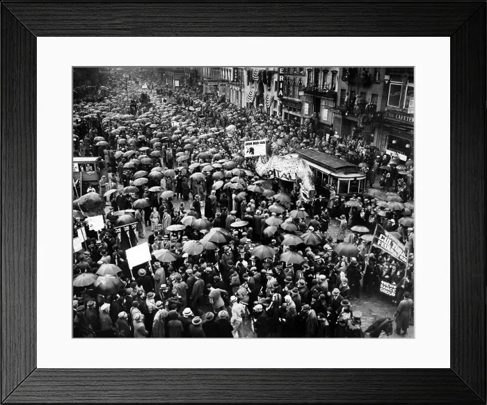 Framed Print : 1932 Communist Party May Day rally in Rutgers Square (later Straus Square) in New York City. Over 40, 000 gathered for the quietest Communist gathering since World War 1 Framed Print : 1932 Communist Party May Day rally in Rutgers Square (later Straus Square) in New York City. Over 40, 000 gathered for the quietest Communist gathering since World War 1