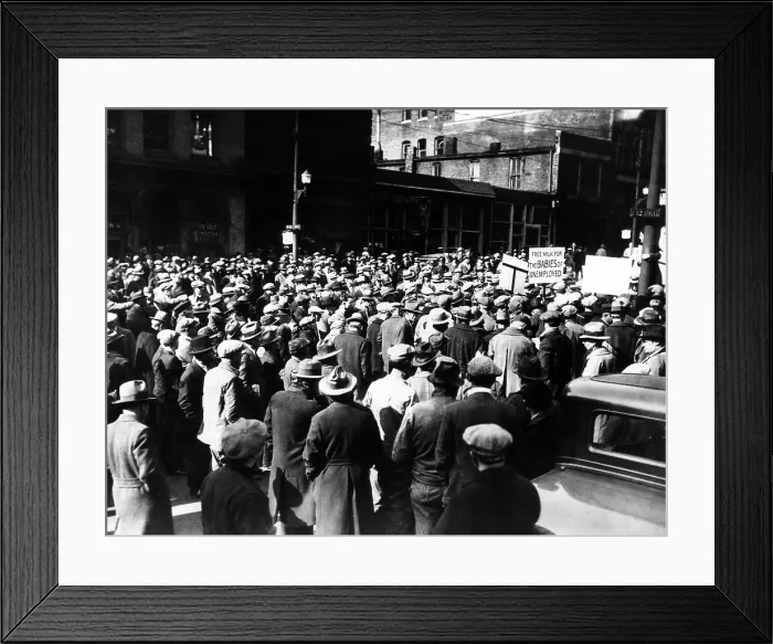 Framed Print : Demonstration of hundreds of unemployed in Kansas City, Missouri. The march was organized by the Kansas City Unemployment Council, a group of leftist workers. Aug. 1, 1932 Framed Print : Demonstration of hundreds of unemployed in Kansas City, Missouri. The march was organized by the Kansas City Unemployment Council, a group of leftist workers. Aug. 1, 1932