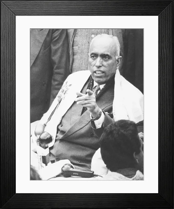 Framed Print : Former Kashmiri Premier Sheikh Mohammed Abdullah after his release from 14 years detention Framed Print : Former Kashmiri Premier Sheikh Mohammed Abdullah after his release from 14 years detention