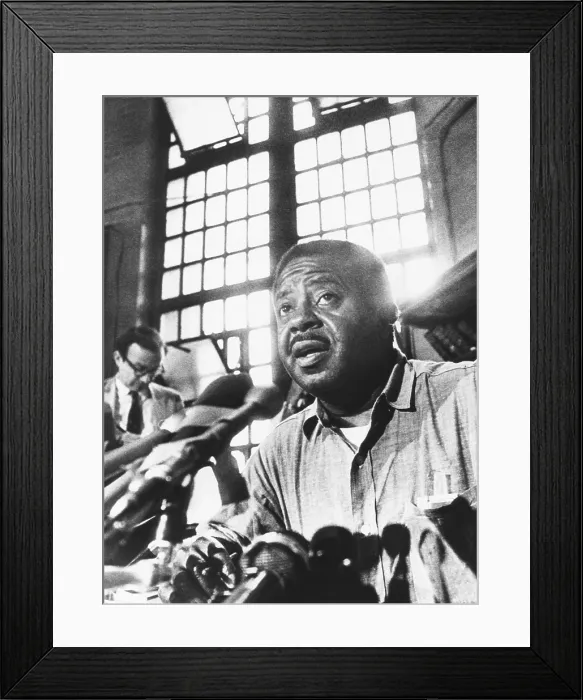 Framed Print : Rev. Ralph Abernathy, leader of the Poor Peoples Campaign held a press conference from jail. June 27, 1968