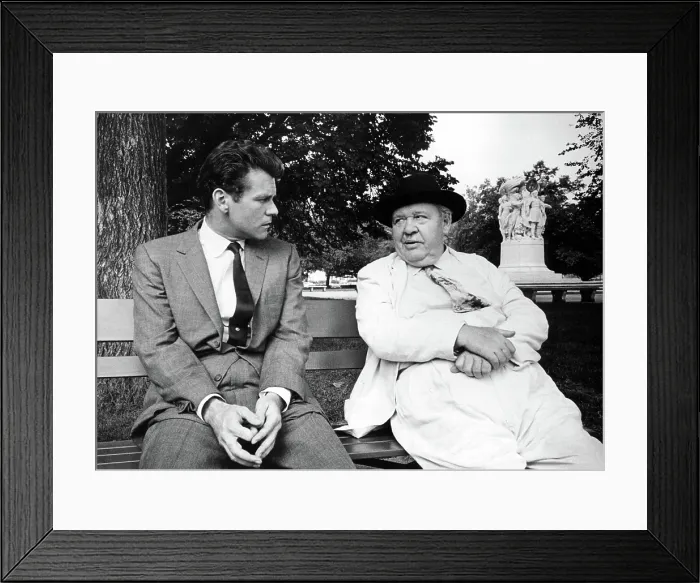 Framed Print : ADVISE AND CONSENT, Don Murray, Charles Laughton, 1962, park bench