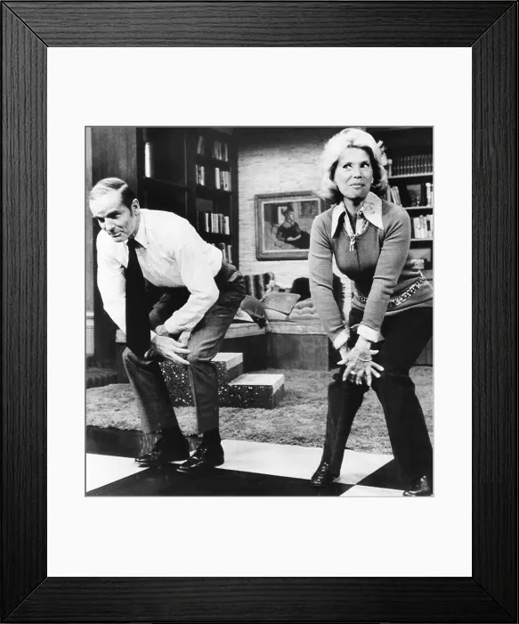 Framed Print : Senator William Proxmire does the Charleston with Dinah Shore on NBC-TVs Dinah's place'. Dec. 1, 1972