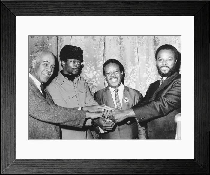 Framed Print : African American leaders joined hands prior to a panel discussion at Boston College. Dec. 8, 1969. L-R: Roy Wilkins, Exe. Dir. Of the NAACP; Mesia Hewitt, Chrm Framed Print : African American leaders joined hands prior to a panel discussion at Boston College. Dec. 8, 1969. L-R: Roy Wilkins, Exe. Dir. Of the NAACP; Mesia Hewitt, Chrm