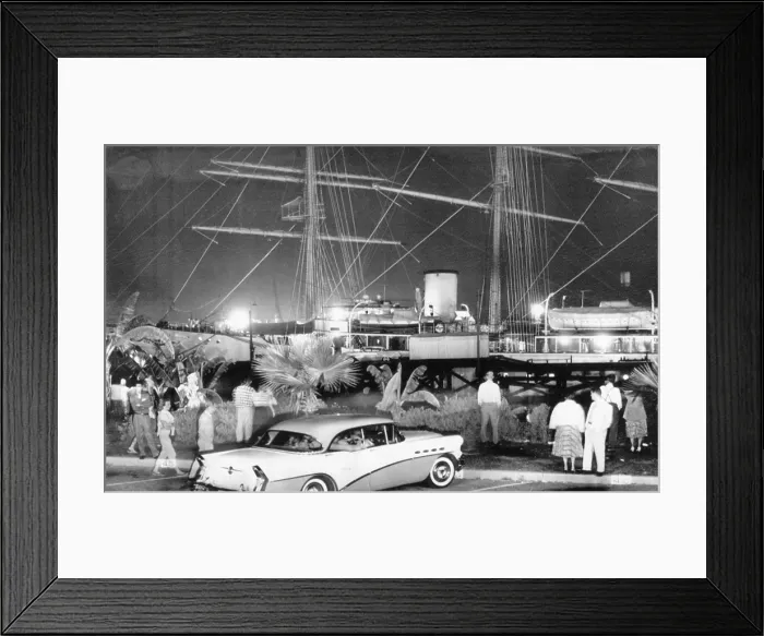 Framed Print : Trujillo family yacht, the 350 foot Angelita in San Pedro, California, June 22, 1958. After Rafael Trujillo Sr