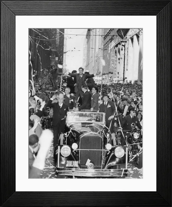 Framed Print : An ecstatic Wendell Willkie receives the cheers of 40, 000s Chicagoans, Sept. 13, 1940. Crowds filled the LaSalle Street as ticker tapes falls. Detail. (CSU_2015_11_1722) Framed Print : An ecstatic Wendell Willkie receives the cheers of 40, 000s Chicagoans, Sept. 13, 1940. Crowds filled the LaSalle Street as ticker tapes falls. Detail. (CSU_2015_11_1722)