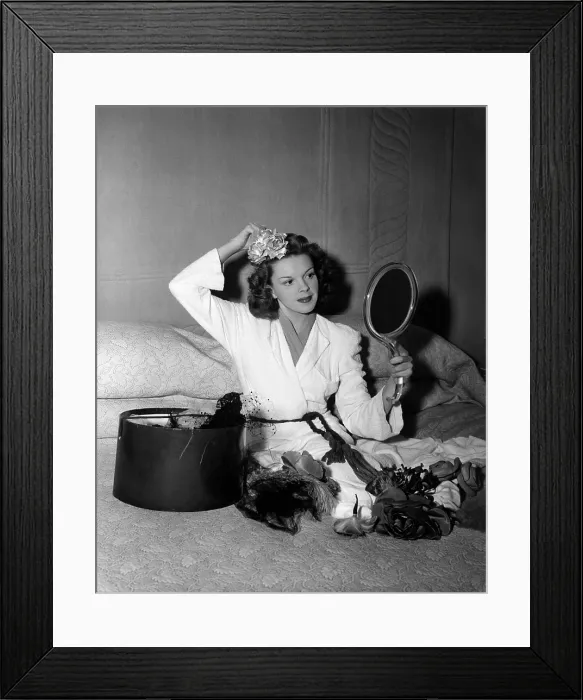 Framed Print : Judy Garland relaxing at home, 1945 Framed Print : Judy Garland relaxing at home, 1945