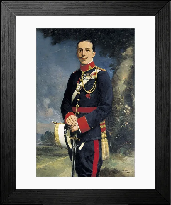 Framed Print : ALFONSO XIII (1886-1941). Portrait in military dress (1915), by Kaulak. Oil on canvas. SPAIN. CASTILE AND LEON. Segovia. Alcazar (castle). AISA / Everett Collection**US SALES ONLY** Framed Print : ALFONSO XIII (1886-1941). Portrait in military dress (1915), by Kaulak. Oil on canvas. SPAIN. CASTILE AND LEON. Segovia. Alcazar (castle). AISA / Everett Collection**US SALES ONLY**