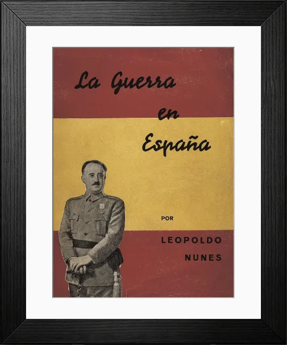 Framed Print : FRANCO BAHAMONDE, Francisco (1892-1975). Portrait of Franco by Jaln Angel for the front page of 'La Guerra en Espaa' (The War in Spain). Ediciones Imperio (1937)