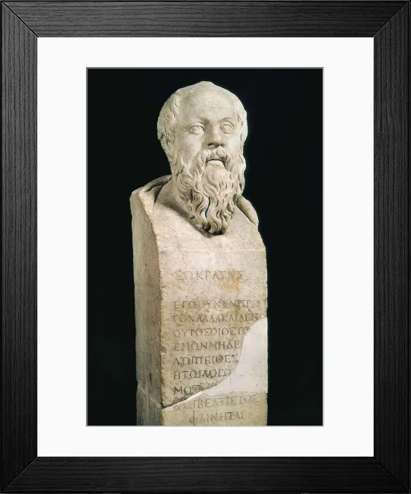 Framed Print : Bust of Socrates. 4th c. BC. Greek art. Sculpture on marble. ITALY. Rome. Capitoline Museums. AISA / Everett Collection**US SALES ONLY** Framed Print : Bust of Socrates. 4th c. BC. Greek art. Sculpture on marble. ITALY. Rome. Capitoline Museums. AISA / Everett Collection**US SALES ONLY**