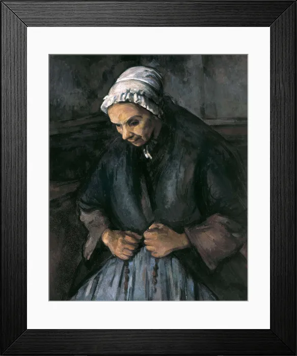 Framed Print : CEZANNE, Paul (1839-1906). An Old Woman with a Rosary. ca. 1896. Post-Impressionism. Oil on canvas. UNITED KINGDOM. London. National Gallery