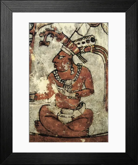 Framed Print : Multicoloured glazed ceramic with representation of warrior (7th c.). Maya art. Ceramics. GUATEMALA. Tikal. National Museum of Archaeology and Ethnology Framed Print : Multicoloured glazed ceramic with representation of warrior (7th c.). Maya art. Ceramics. GUATEMALA. Tikal. National Museum of Archaeology and Ethnology